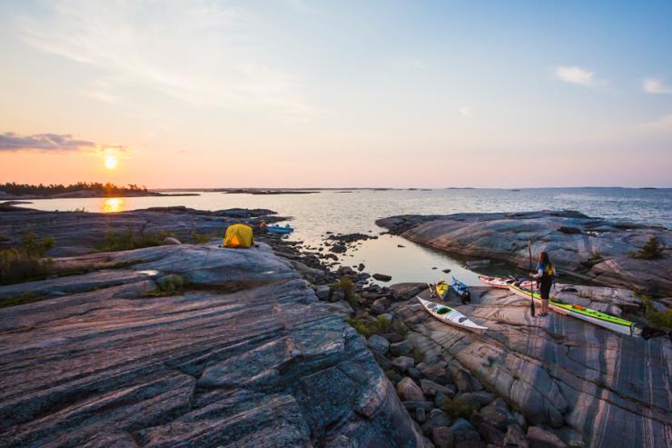 Sunrise at Georgian Bay campsite